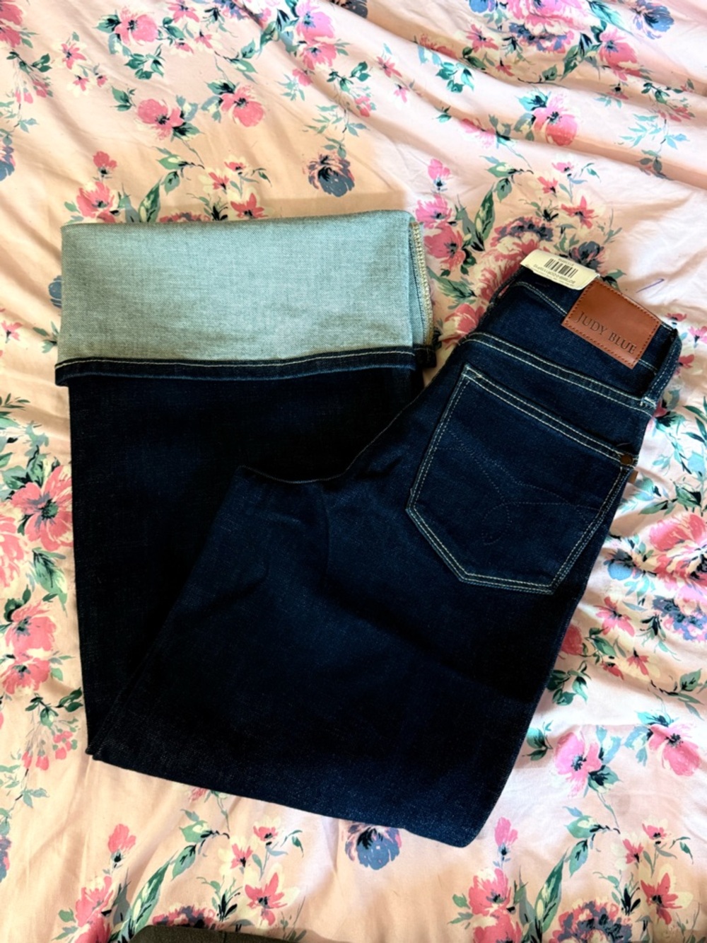 Lycra Judy Blue Women's Long Dark Blue High-Rise Jeans súper stretch